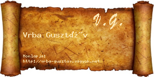Vrba Gusztáv névjegykártya